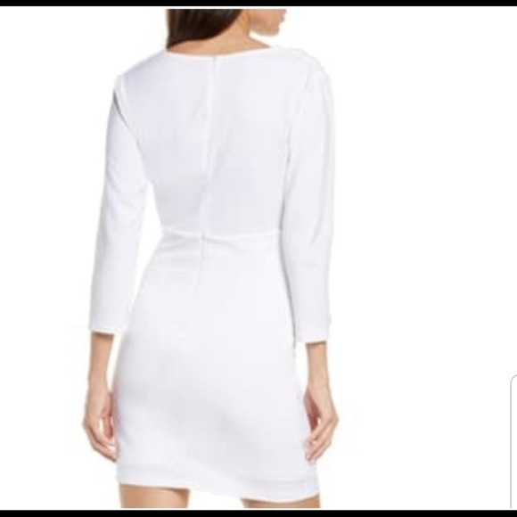 Fraiche by J Deep V-Neck 3/4 Sleeve Mini Dress - Picture 3 of 11